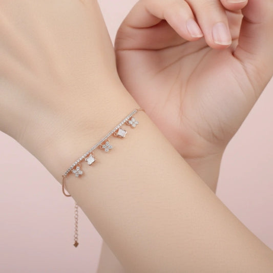 Flower Silver Women Bracelet