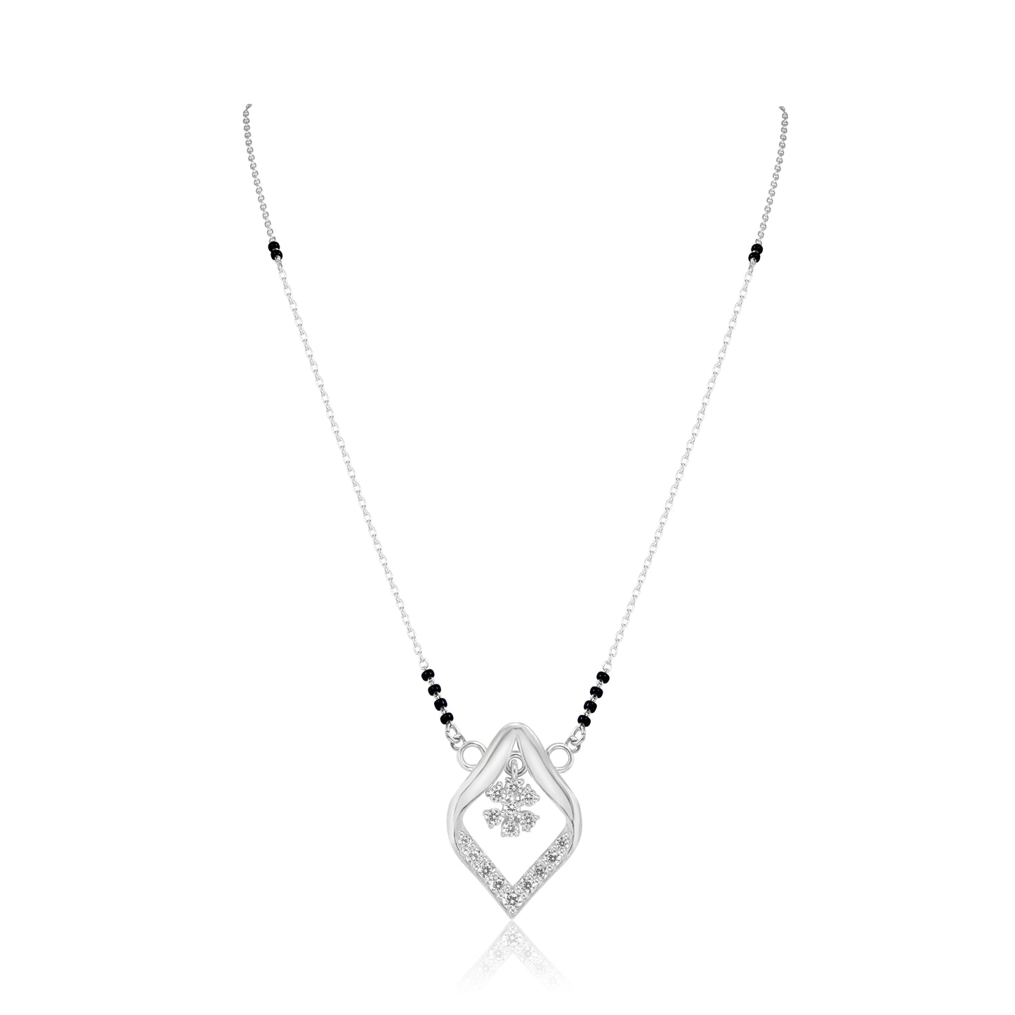 Long Strand Silver Mangalsutra for Women