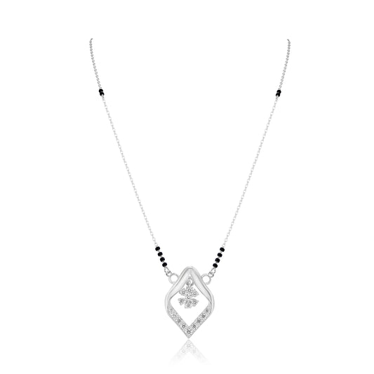 Long Strand Silver Mangalsutra for Women