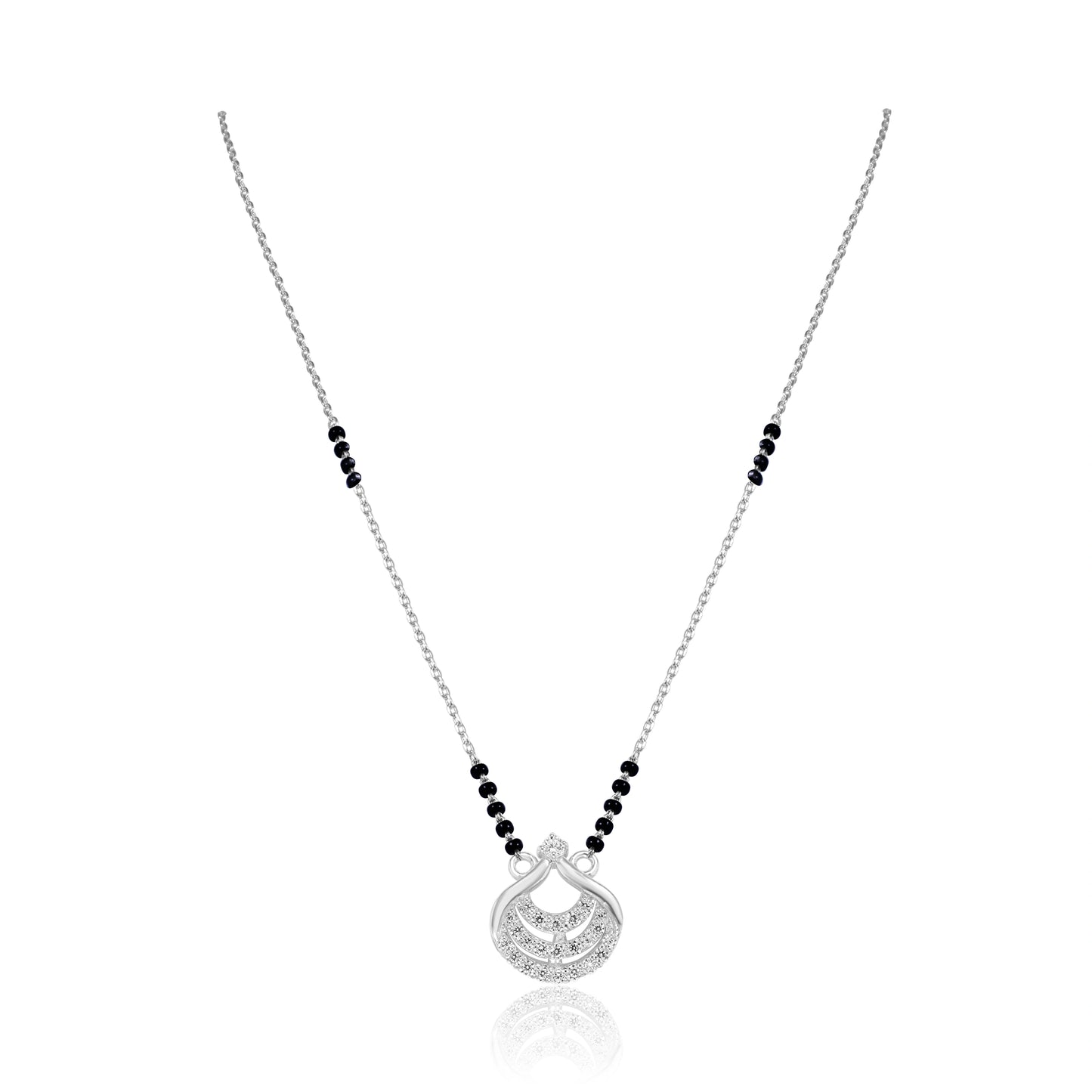 Diamond-Studded 925 Silver Mangalsutra with Price