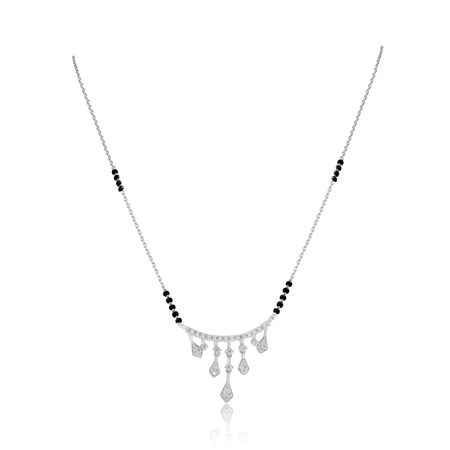 Eternal Sparkle Diamond Women's 925 Silver Mangalsutra
