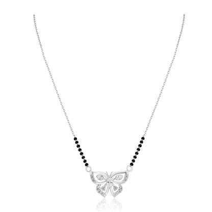 Charming Butterfly Women's Silver Mangalsutra