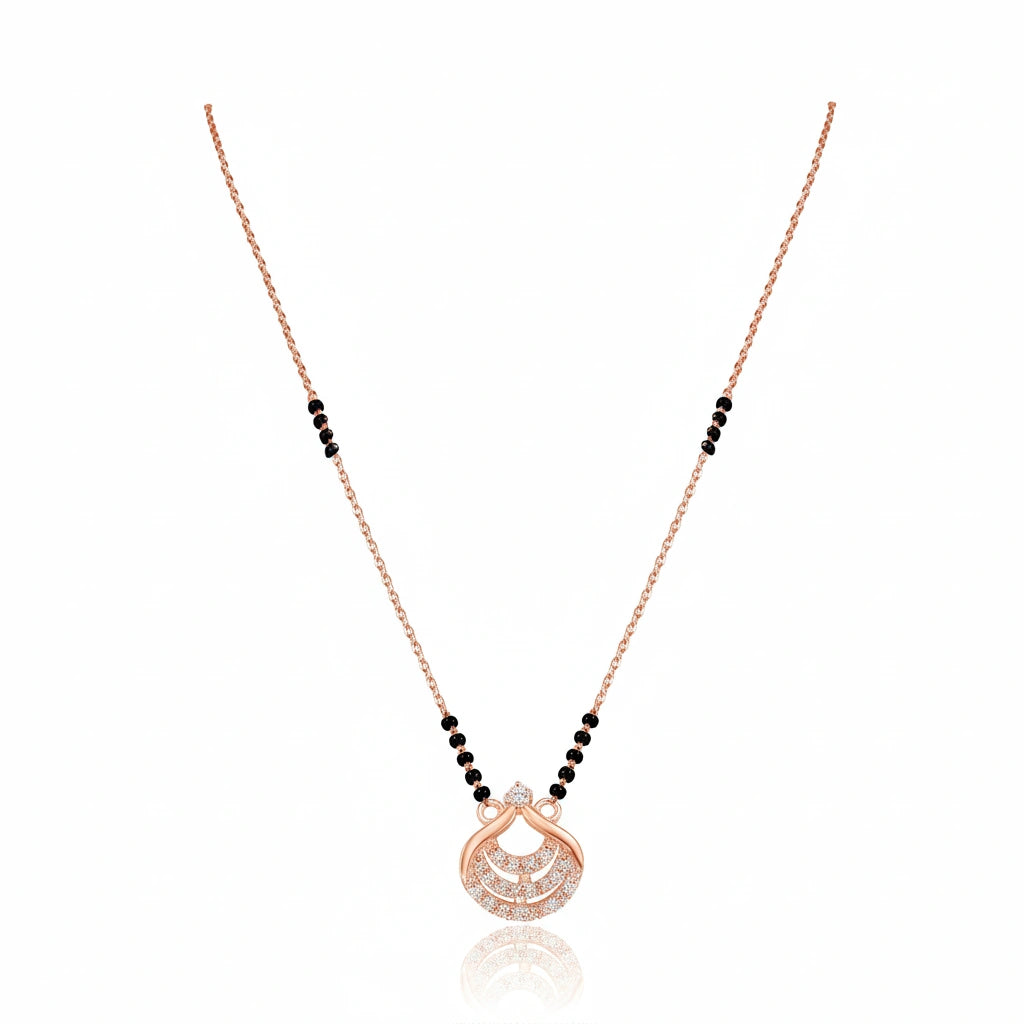 Diamond-Studded 925 Silver Mangalsutra with Price