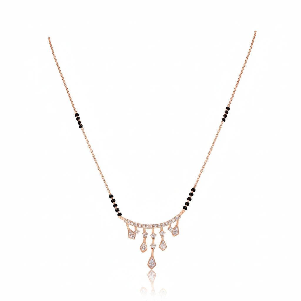 Eternal Sparkle Diamond Women's 925 Silver Mangalsutra