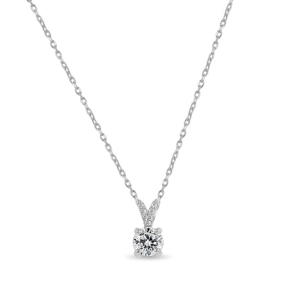 Brilliant Solitaire Silver Pendant