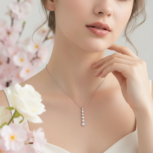 Modern Drop Silver Pendant