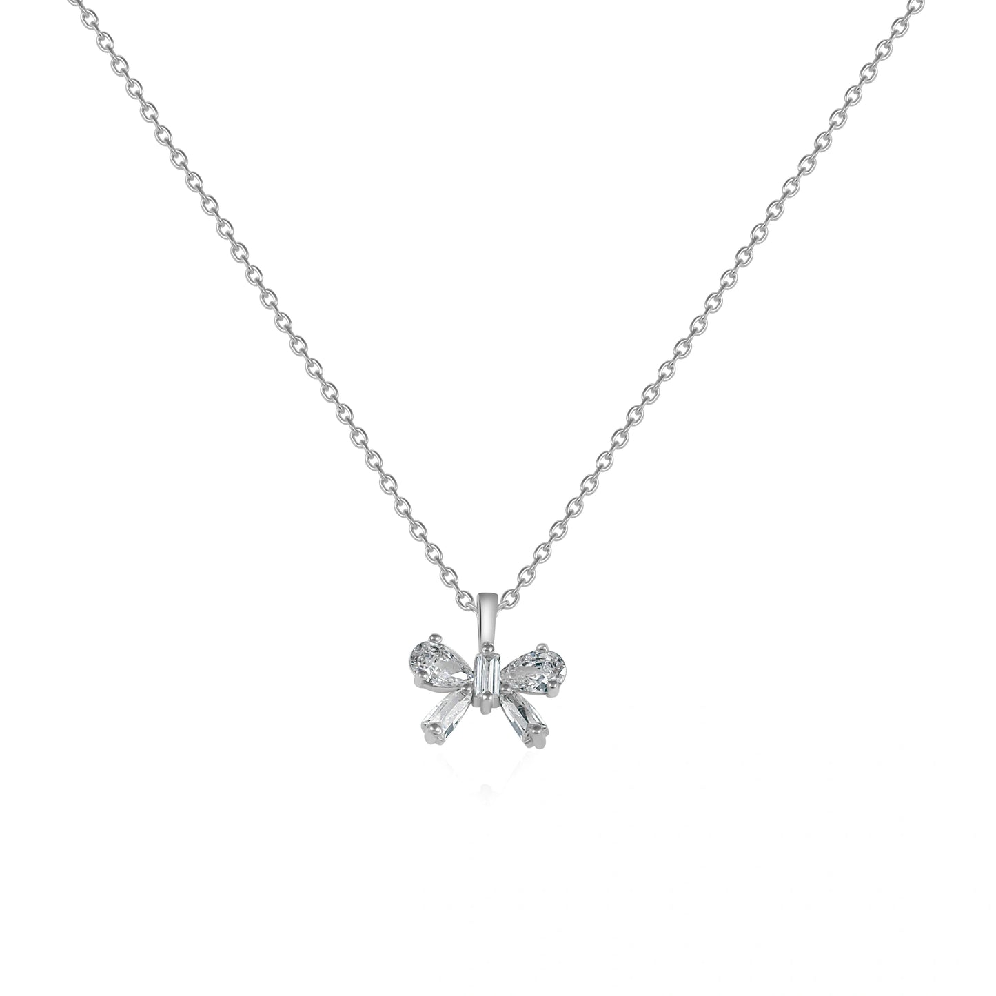 Dainty Bowknot Silver Pendant