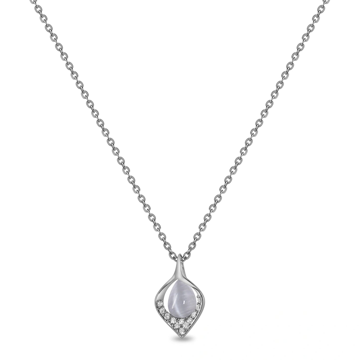 Teardrop Silver Stone Pendant