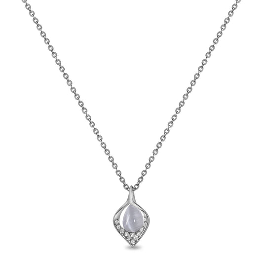 Teardrop Silver Stone Pendant