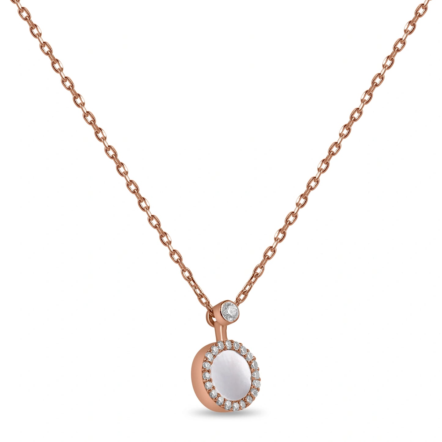 Rose Gold Halo Pendant