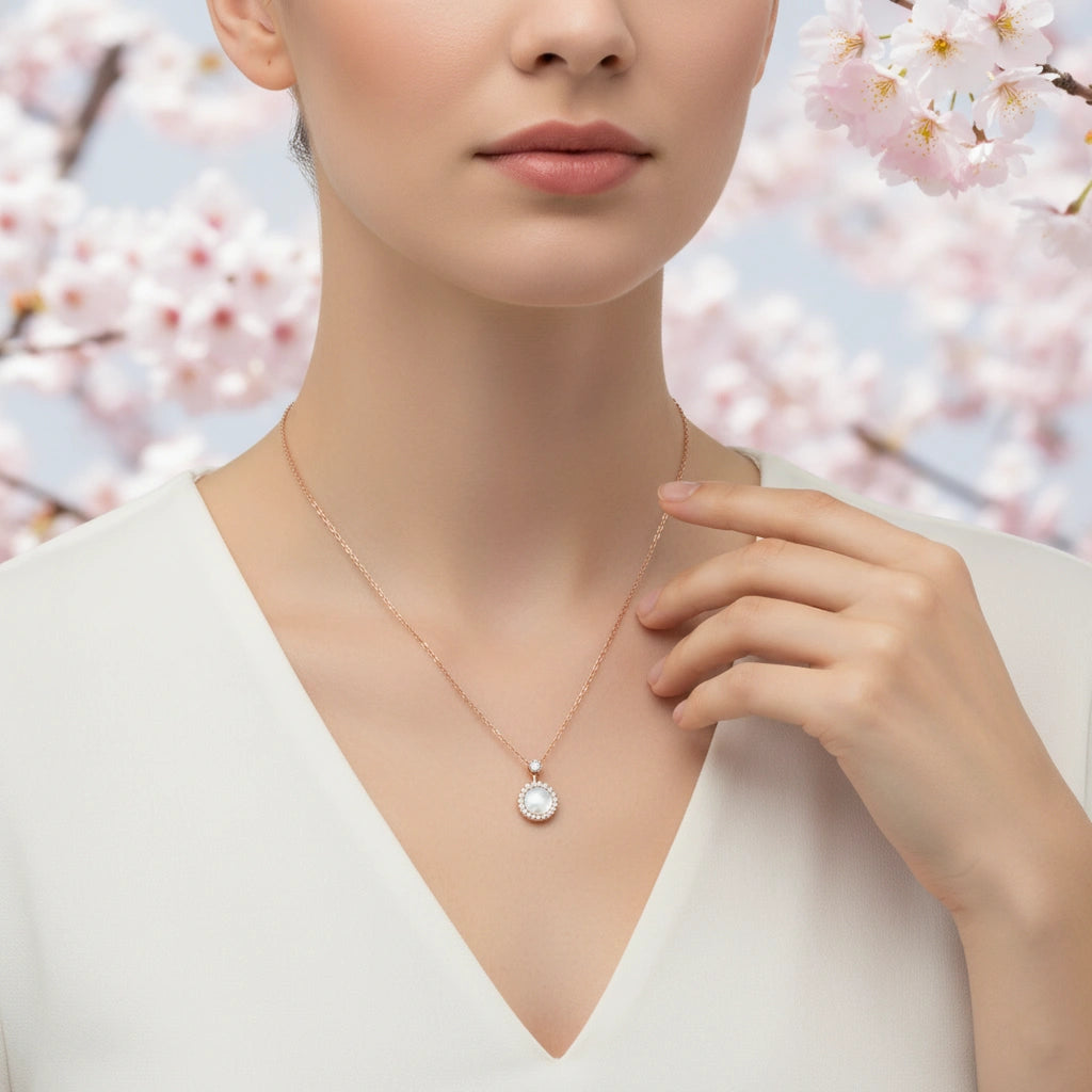 Rose Gold Halo Pendant