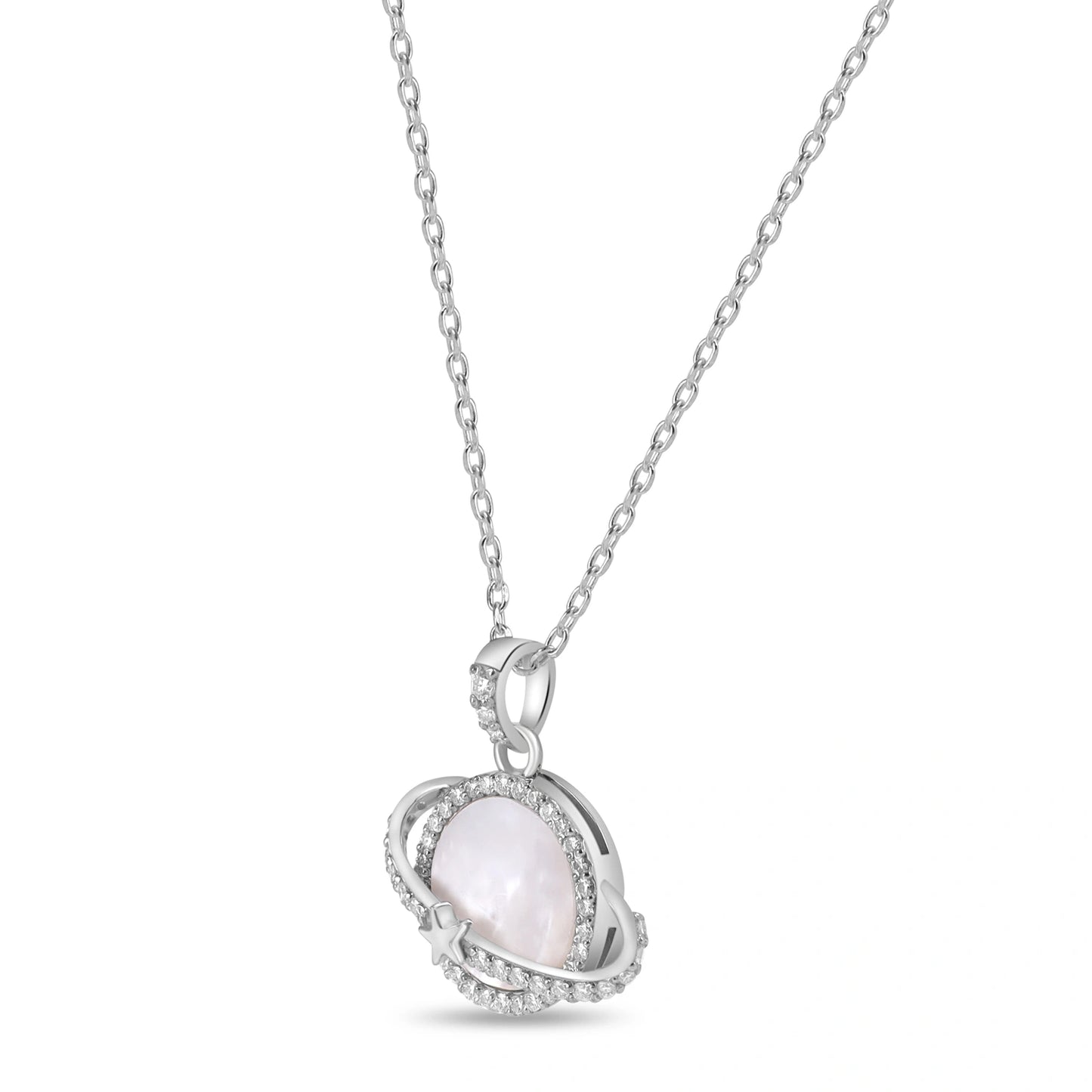 Twisted Silver Stone Pendant