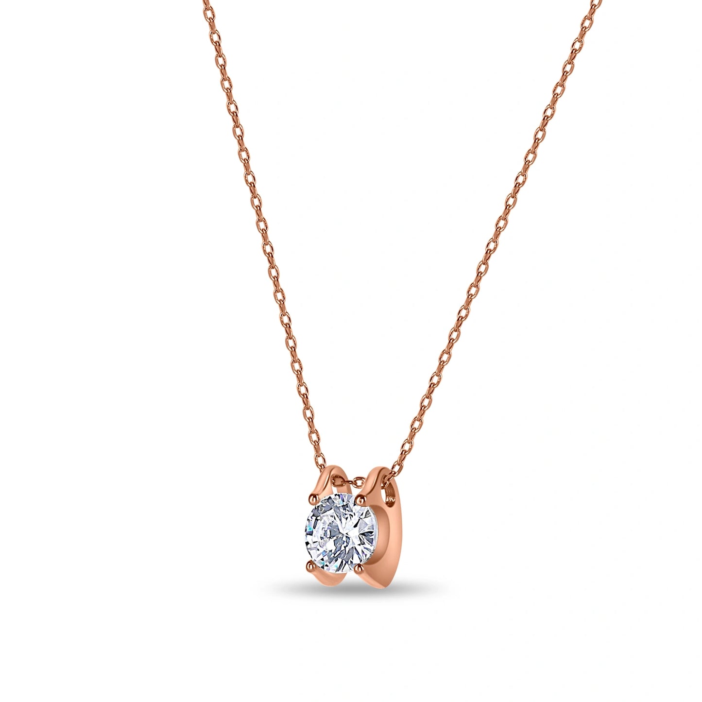 Classic Solitaire Silver Pendant