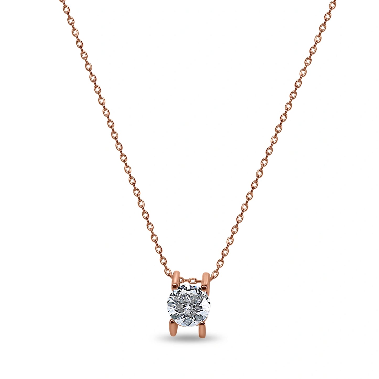 Classic Solitaire Silver Pendant