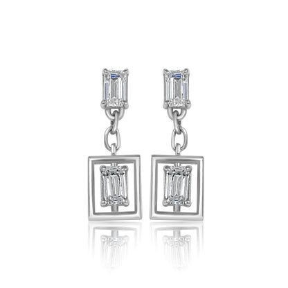 Modern Baguette Drop Earrings