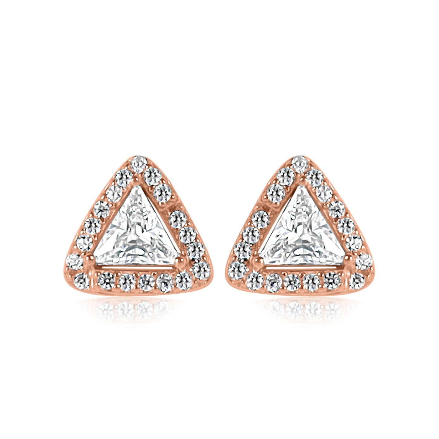 Brilliant Triangular Stud Earrings