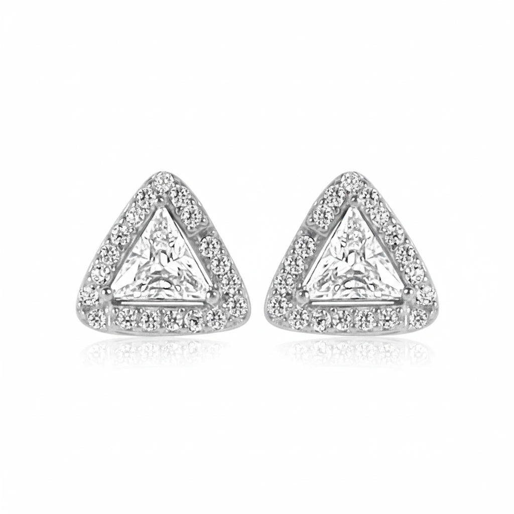 Brilliant Triangular Stud Earrings