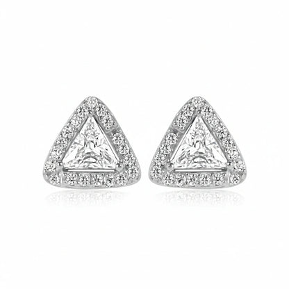 Brilliant Triangular Stud Earrings