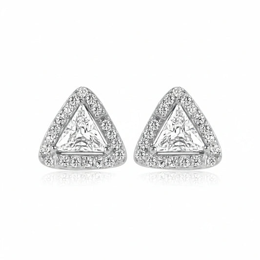 Brilliant Triangular Stud Earrings