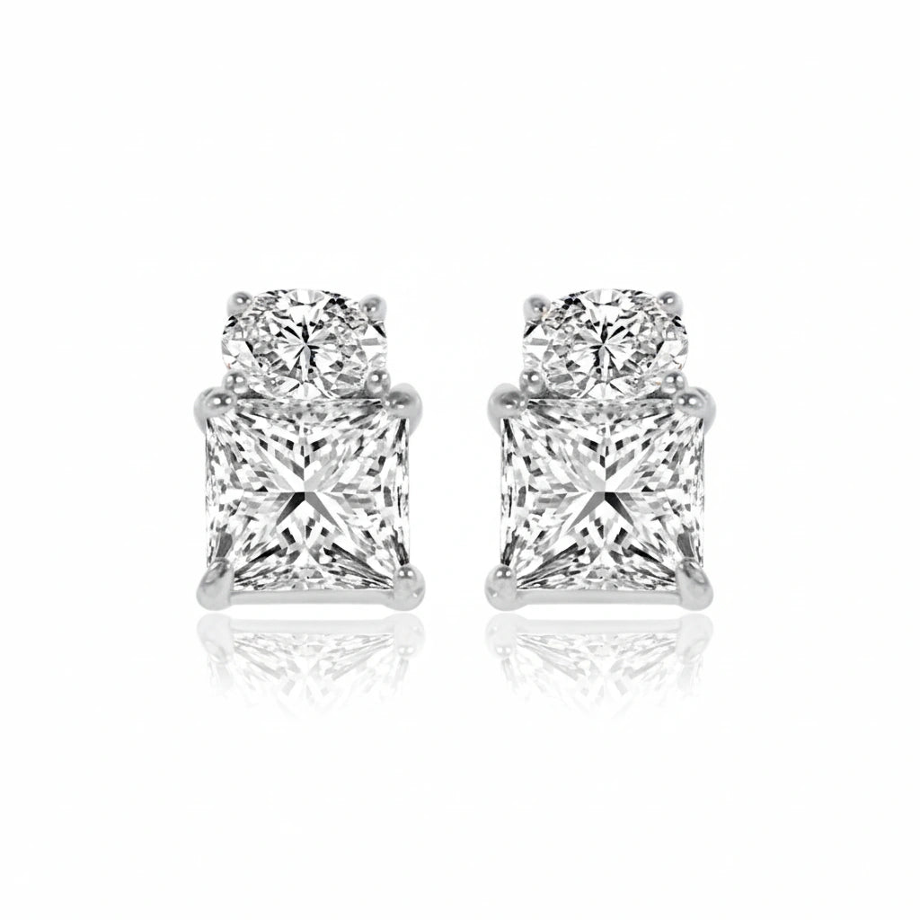 Bold Princess Cut Earrings