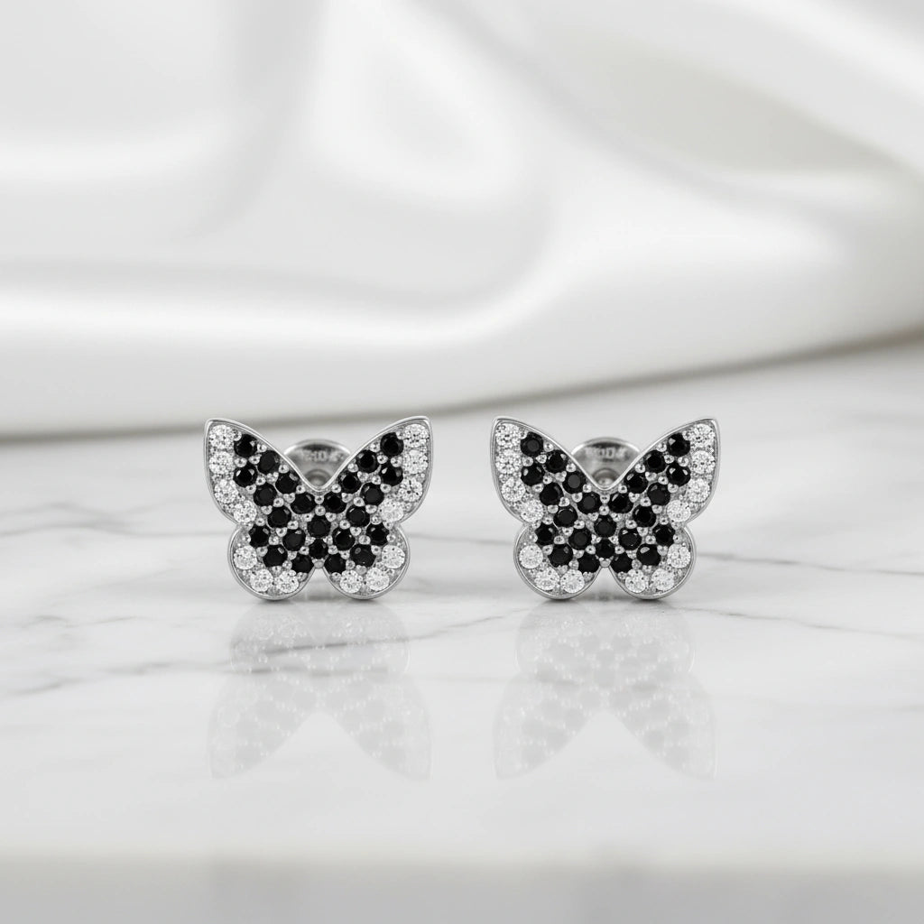 Black Butterfly Stud Earrings