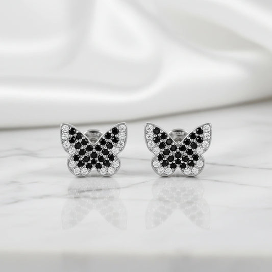 Black Butterfly Stud Earrings