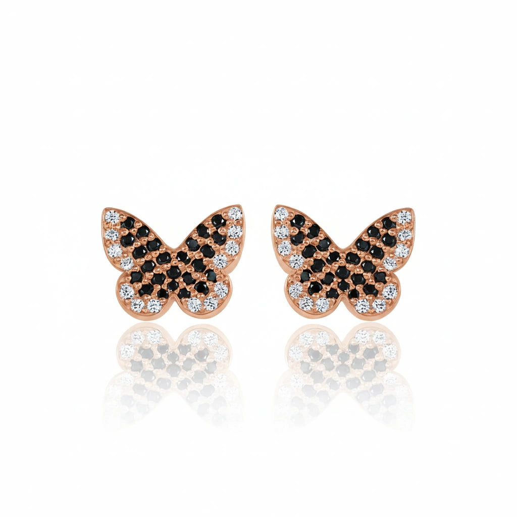 Black Butterfly Stud Earrings