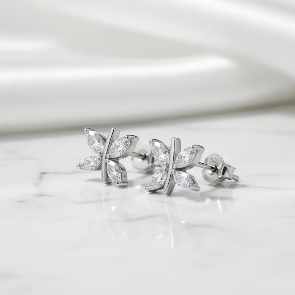 Crystal Leaf Bloom Earrings