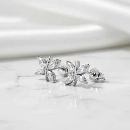 Crystal Leaf Bloom Earrings