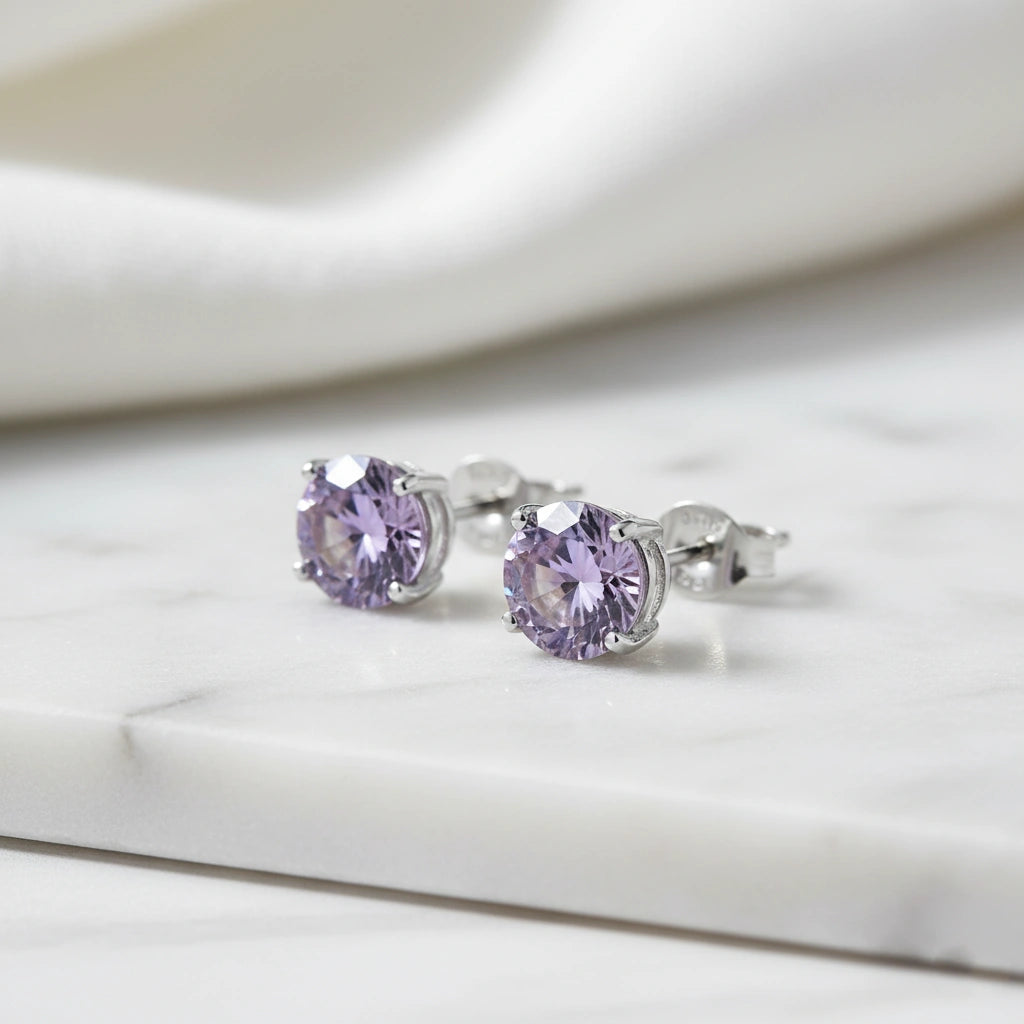 Lavender Glow Stud Earrings
