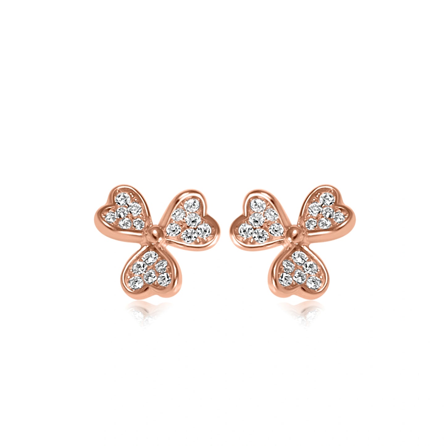 Rose Gold Clover Earrings