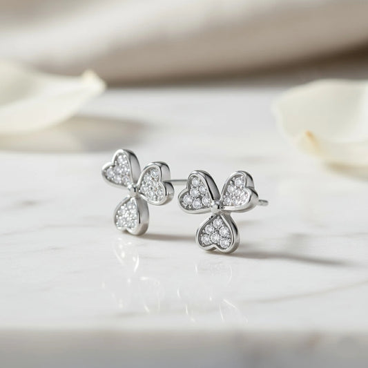 Rose Gold Clover Earrings