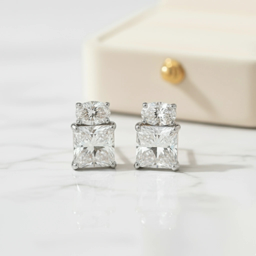 Bold Princess Cut Earrings