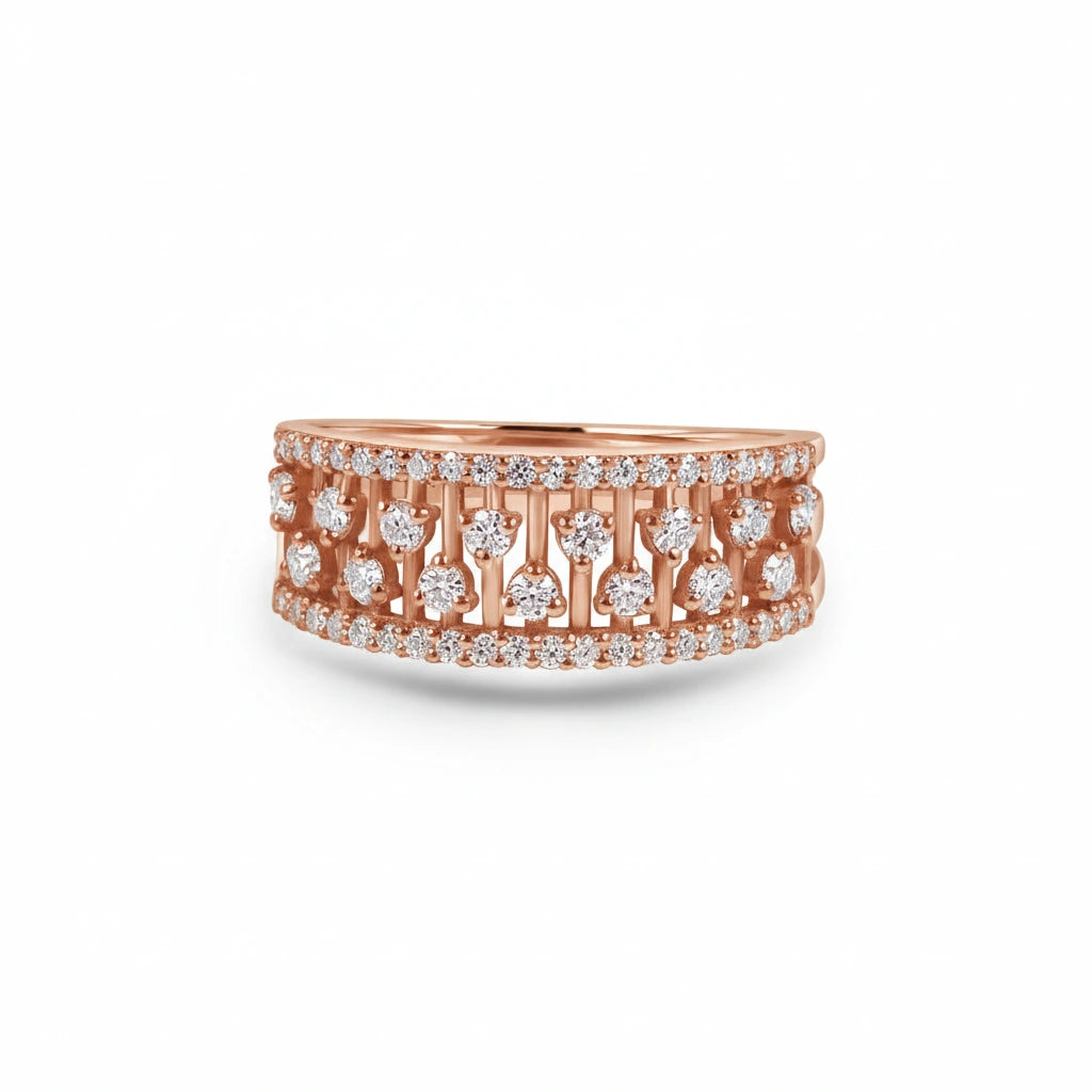 Wide Moissanite Diamond Ring