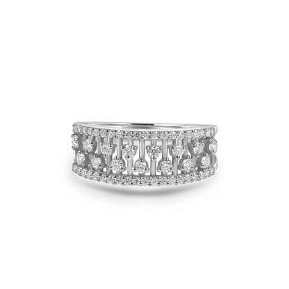 Wide Moissanite Diamond Ring