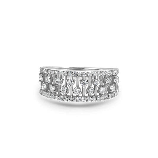 Wide Moissanite Diamond Ring