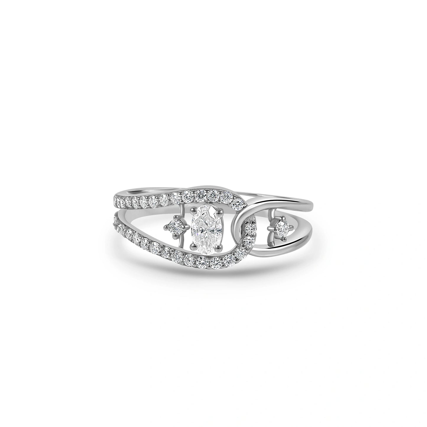 Dual Band Moissanite Ring