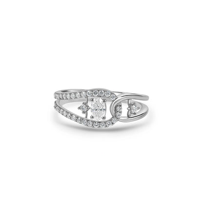 Dual Band Moissanite Ring