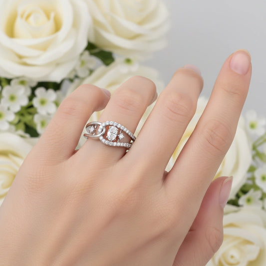 Dual Band Moissanite Ring