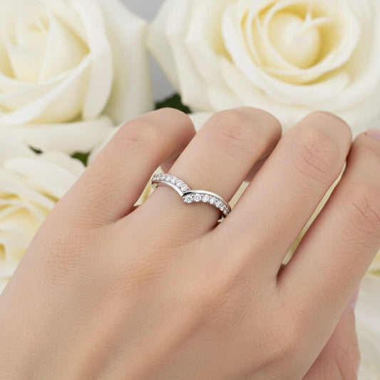 V-Shape Moissanite Diamond Ring