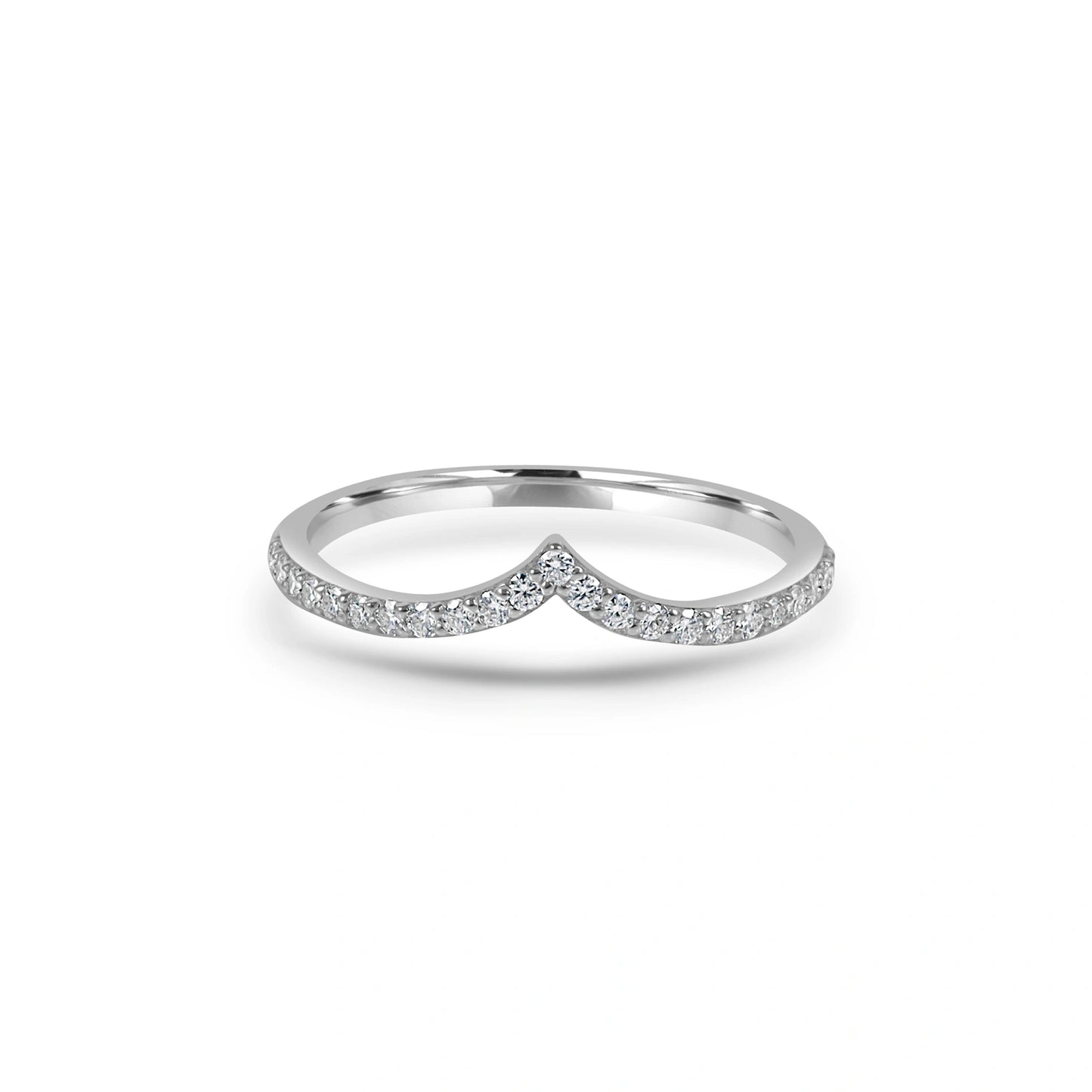 Curved Moissanite Diamond Ring