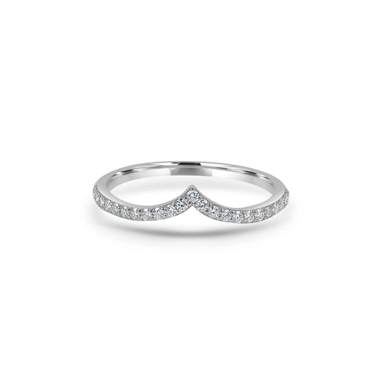 Curved Moissanite Diamond Ring