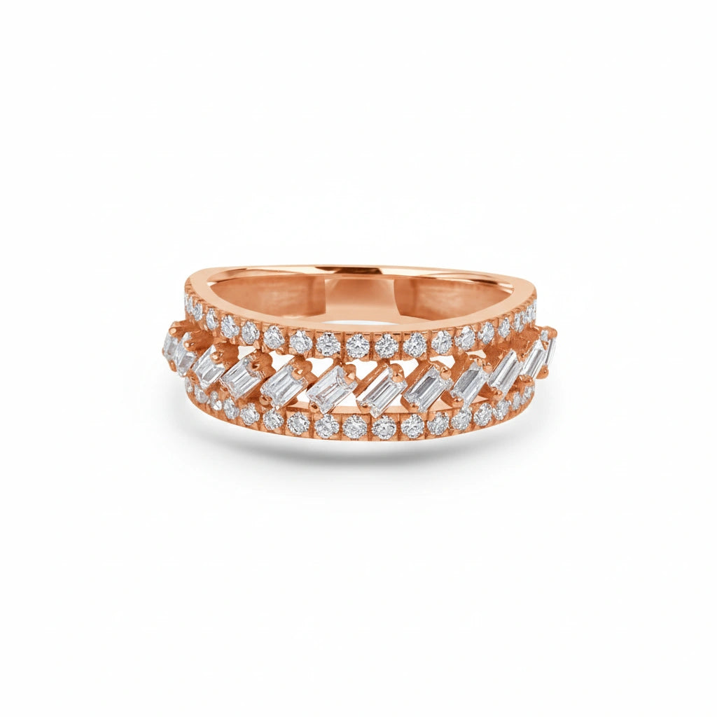 Geometric Moissanite Diamond Ring